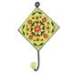 Pea Green With Red Tiny Flower Ceramic Tile Hook